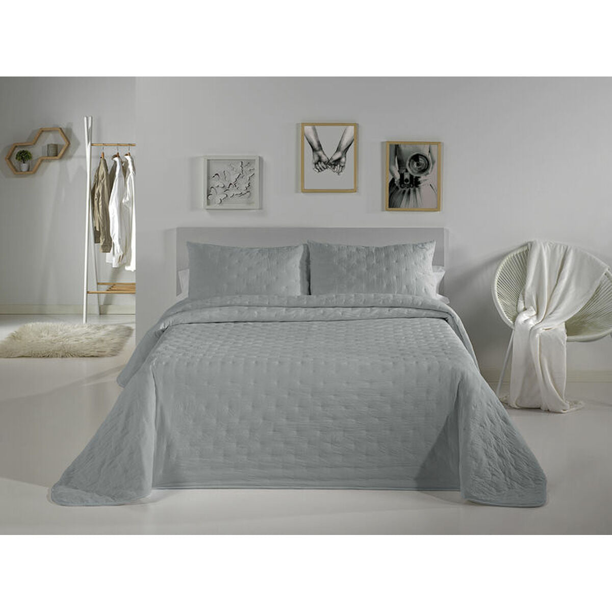 Bedspread (quilt) Pierre Cardin DOTS Pearl Gray Single (2 Pieces)-0