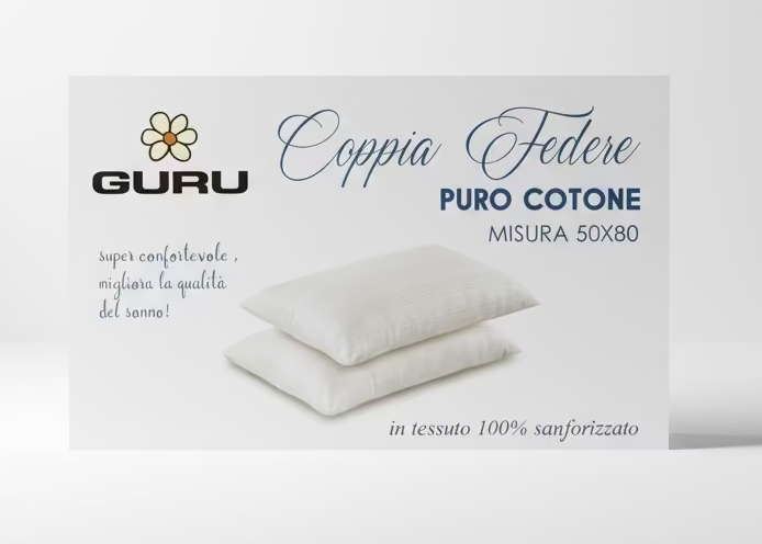 Coppia federe cotone Guru