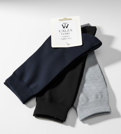 Calza uomo corta caldo cotone 3 pack